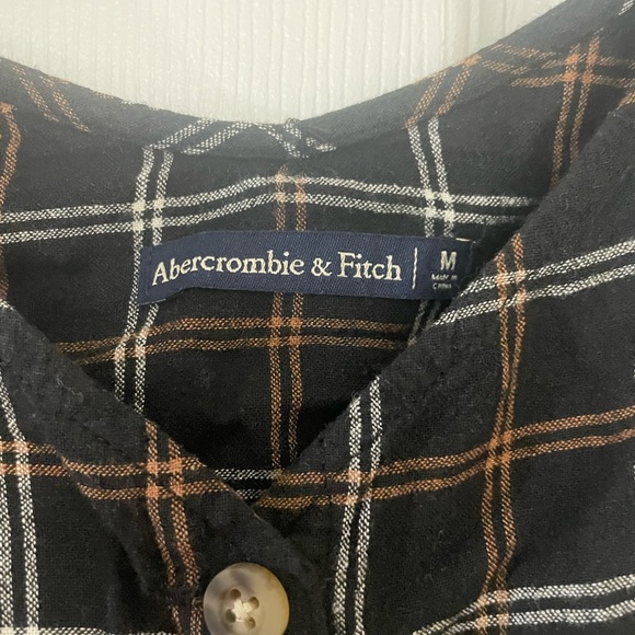 Abercrombie & Fitch Plaid Button Front with Tie Spaghetti Strap Tank Top - Picture 3 of 6